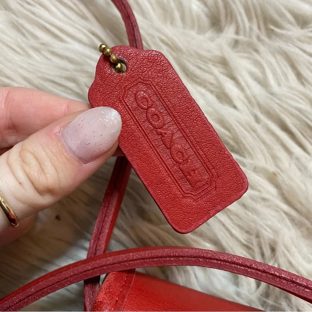 Authentic Vintage Coach Red Lindsay Crossbody